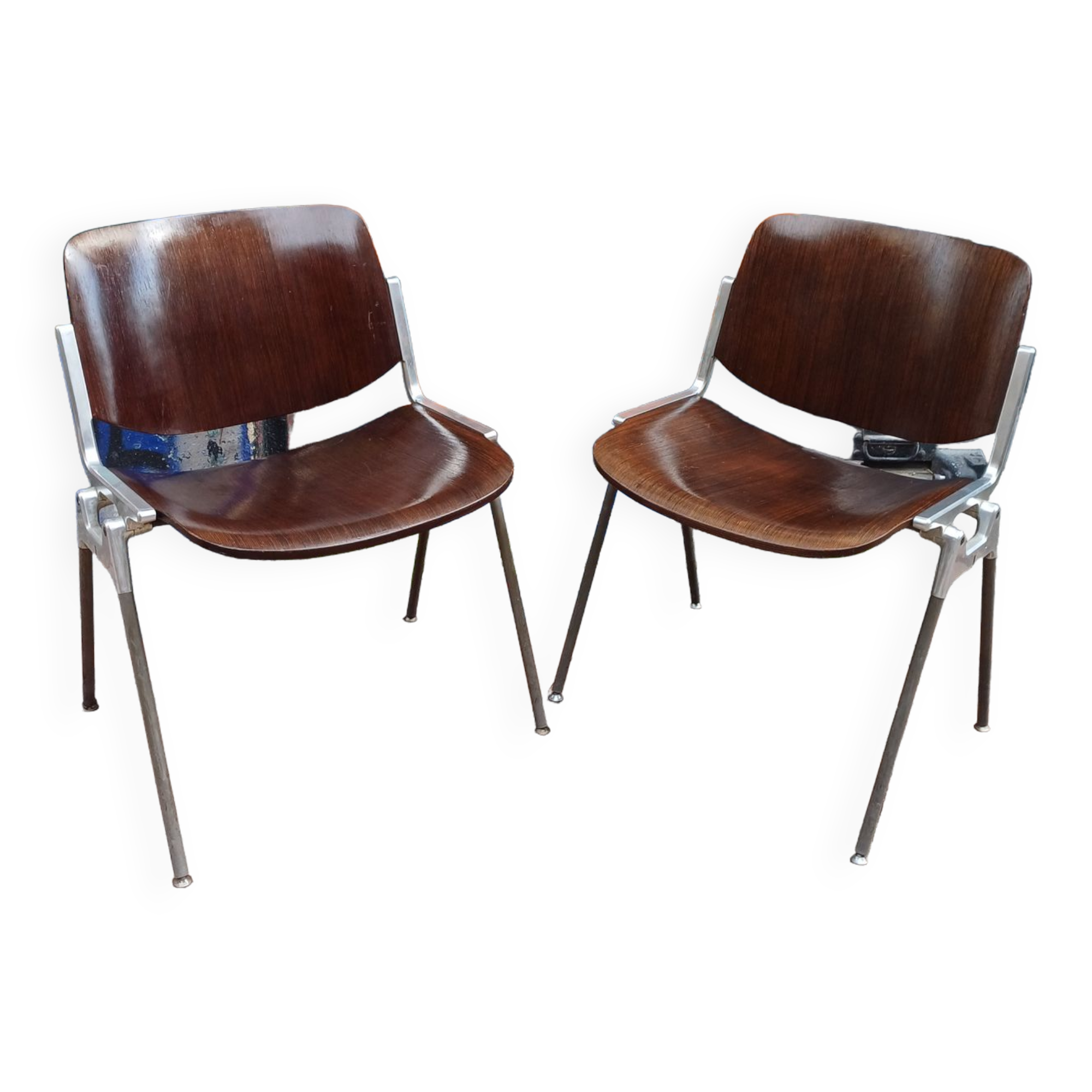 Set of 2 office chairs DSC 106 design Piretti for Castelli, 1965