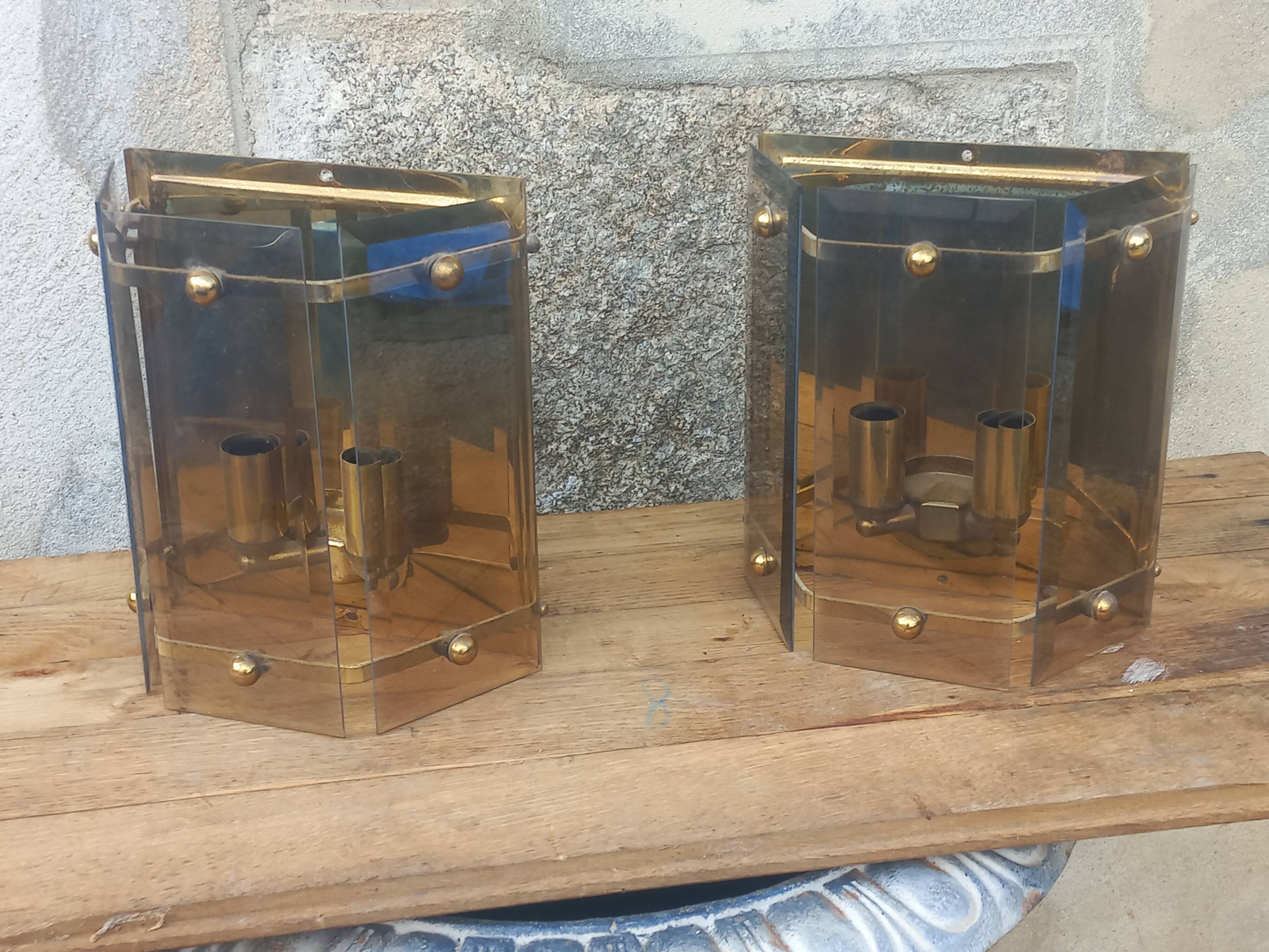 Pair of Pro Brennstelle designer wall lights from the 70s