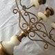 Mid-century 7-branch alabaster and brass candlestick