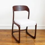 Chaise Baumann Traineau - Entièrement restaurée - Tissu, mousse & sangles : neuf
