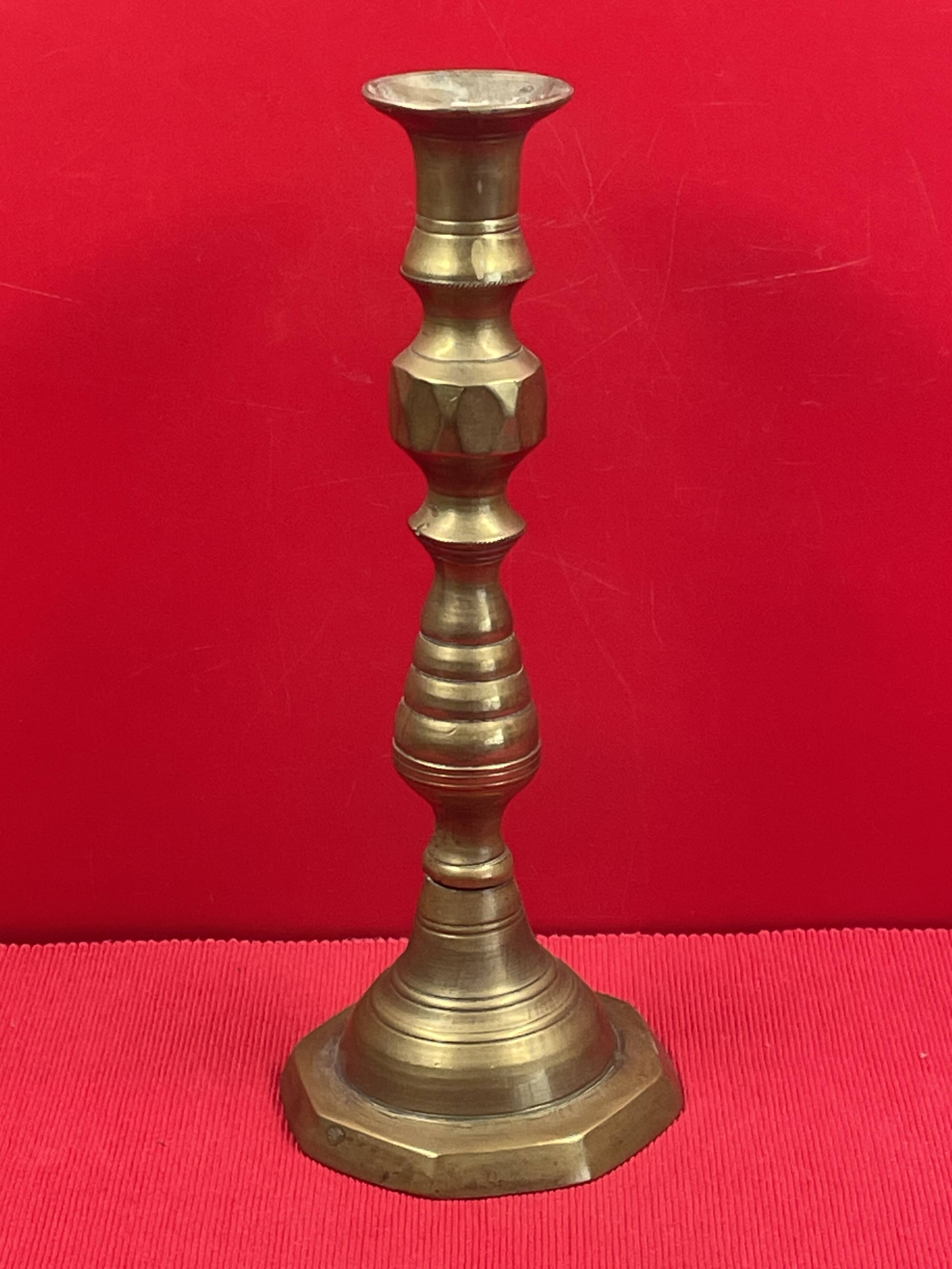 Large Victorian Style Bronze Candle Holder, 25cm