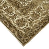 Handmade Turkish Unique 1980s 284 cm x 380 cm Beige Wool Carpet