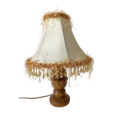 Retro wood and pearl lamp