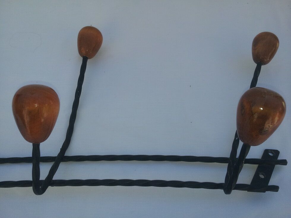 Metal and wood coat racks