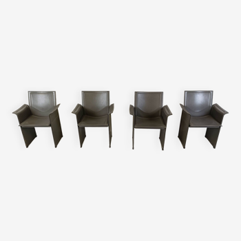 Vintage Korium Dining Chairs by Tito Agnoli for Matteo Grassi, 1980, Set of 4