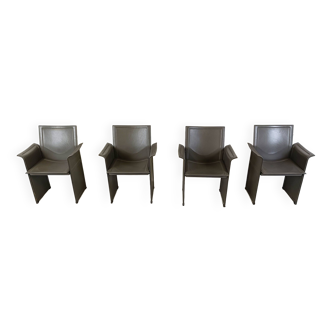 Vintage Korium Dining Chairs by Tito Agnoli for Matteo Grassi, 1980, Set of 4