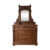 Ensemble commode Napoléon III en bois massif et marbre