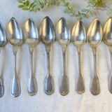 Set of 8 vintage silver plated soup spoons