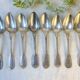Set of 8 vintage silver plated soup spoons