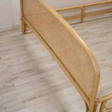 Bamboo and Vienna Straw Double Bed, 1980s