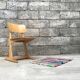 Series of 10 casala children's chairs in vintage light wood