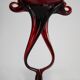 Vase artistique vintage rouge foncé du milieu du siècle