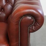 English Cowhide Leather Chesterfield Armchair