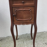 Bedside Table in Walnut & Marble, France, 1920s