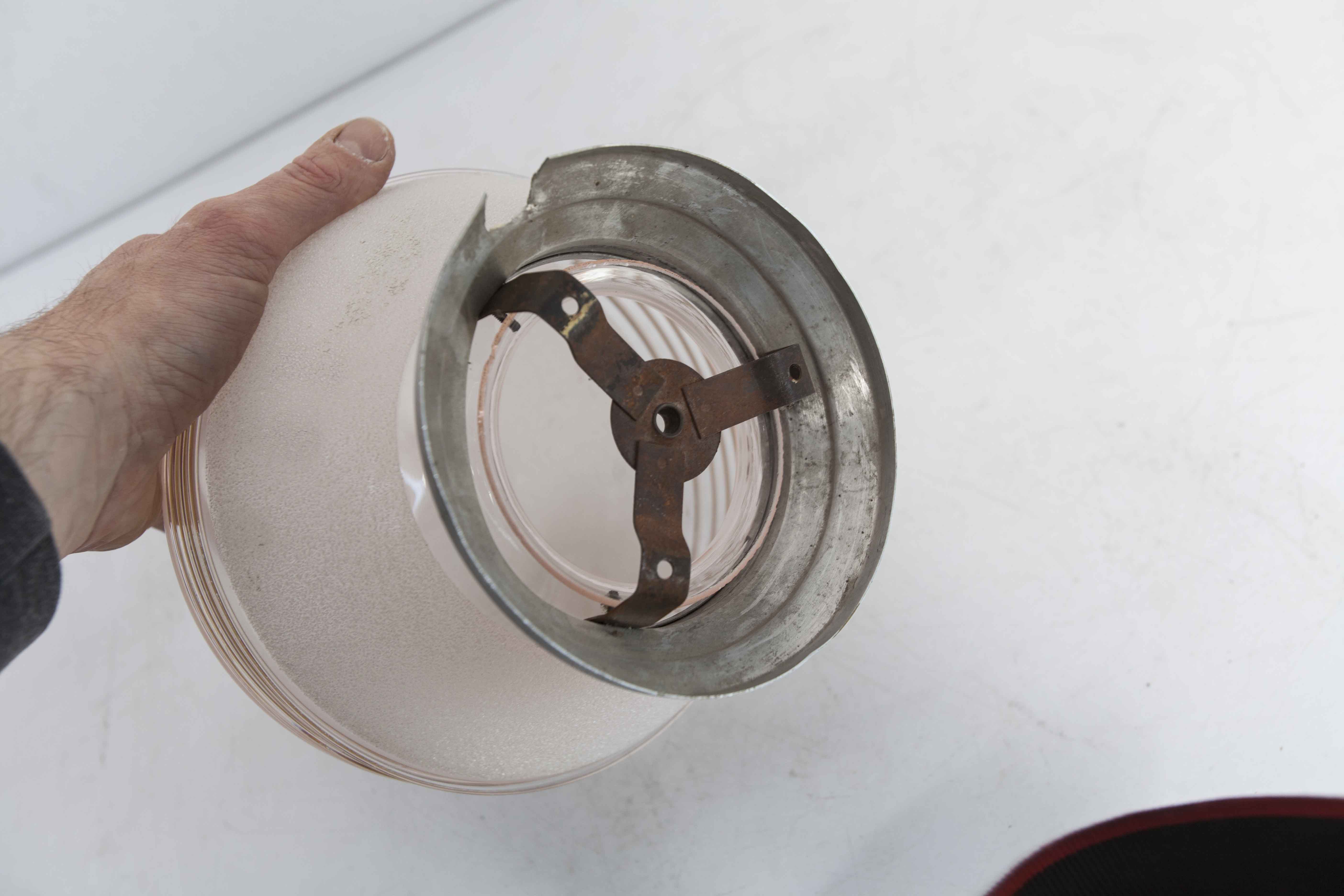 1950 ball ceiling light with golden grooves d19cm