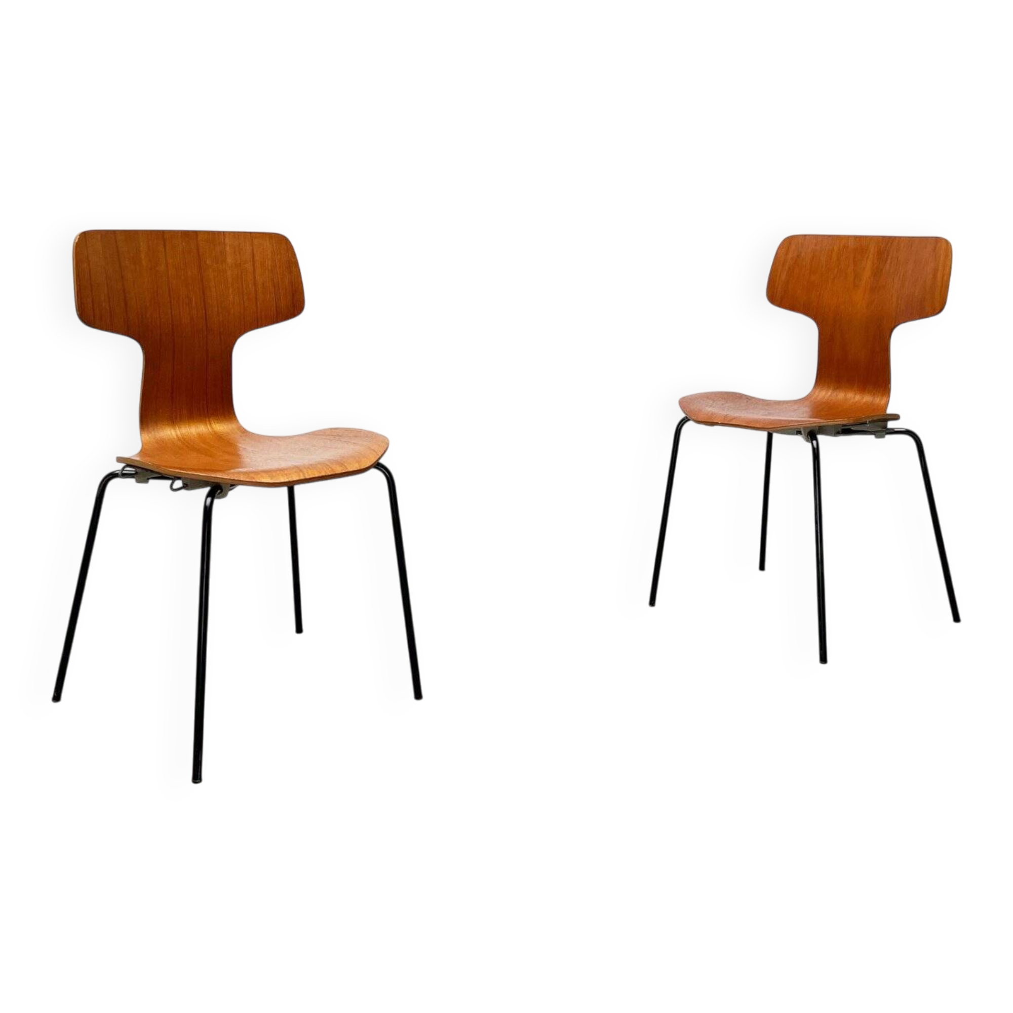 Mid-Century stackable chairs model 3103 Hammer by Arne Jacobsen for Fritz Hansen, Denmark, 1960s, set of 7.