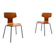 Mid-Century stackable chairs model 3103 Hammer by Arne Jacobsen for Fritz Hansen, Denmark, 1960s, set of 7.