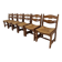 Ensemble de 6 chaises rasoir en chêne brutaliste, France, années 1960