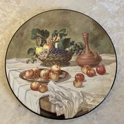 Assiette décorative motif nature morte