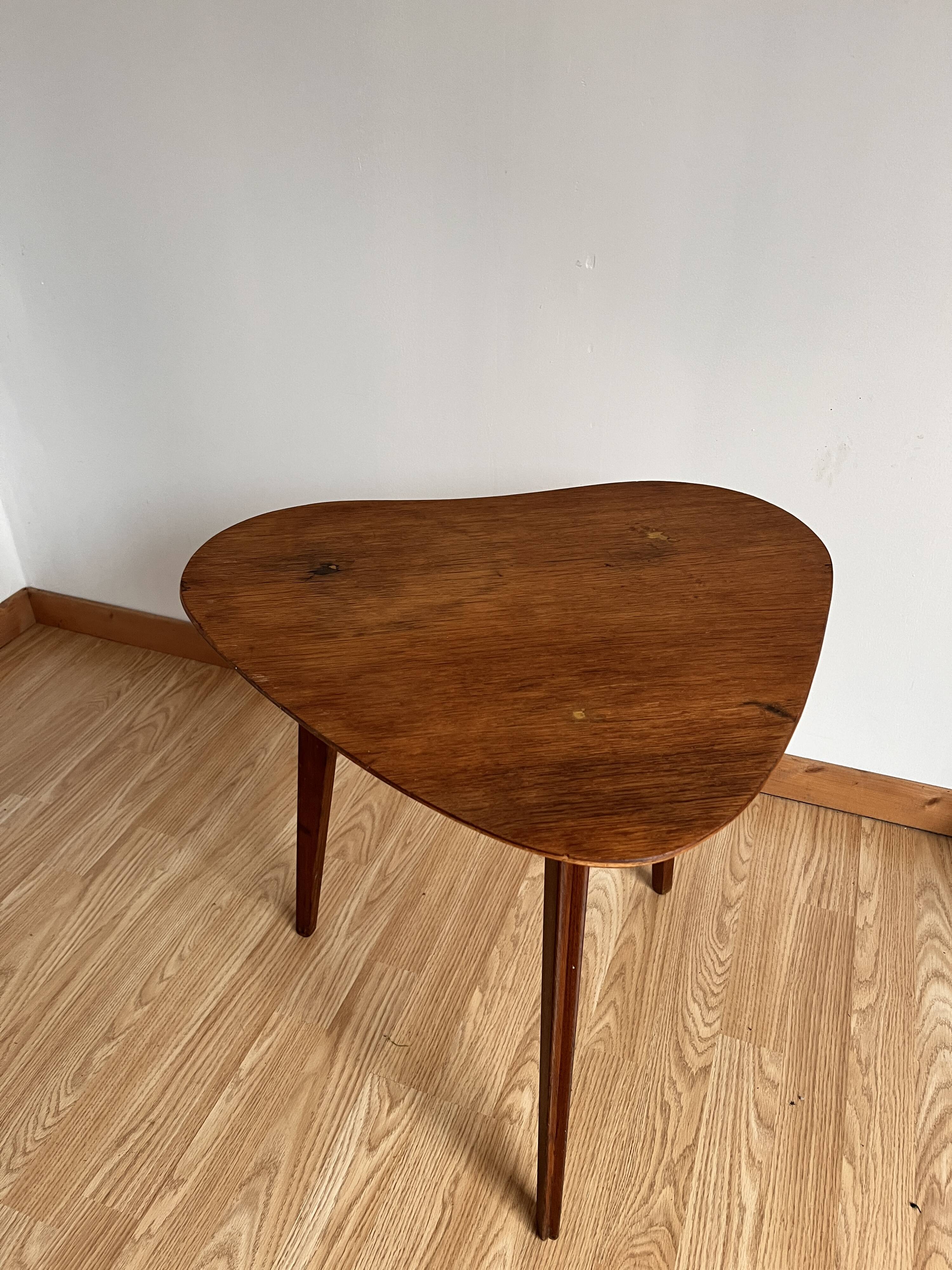 Tripod wooden coffee table