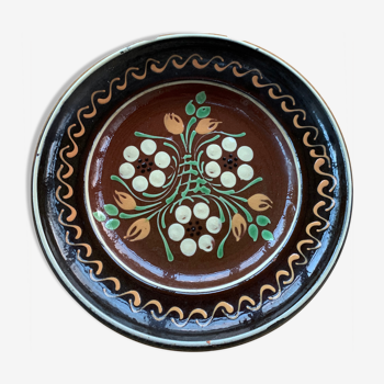 Assiette décorative poterie alsacienne signée henri siegfried soufflenheim vintage