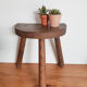 Vintage milking stool, wooden, tripod, 50s
