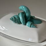 Plat à poisson signé vintage années 60 70
