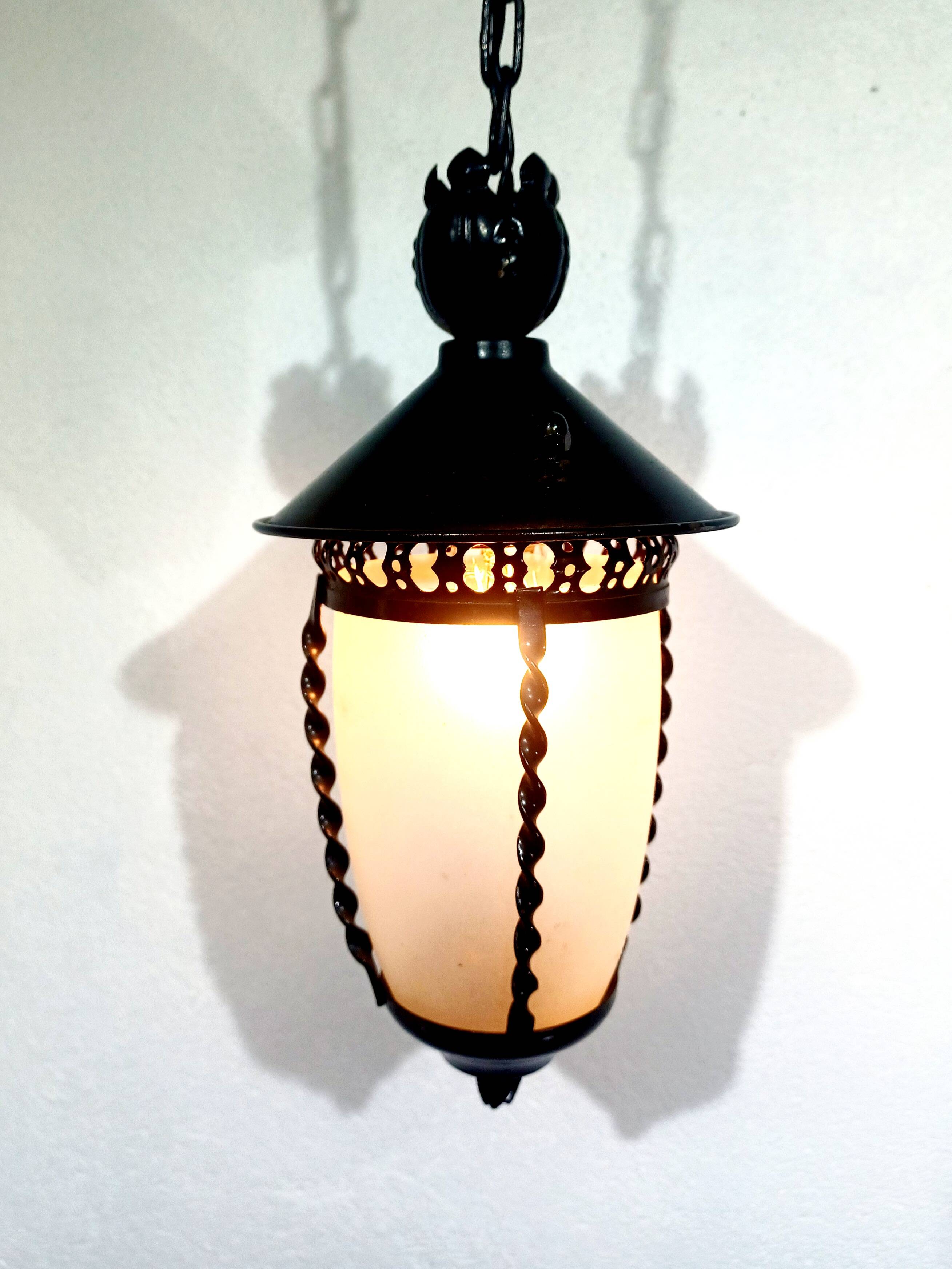Small 1-light wrought iron lantern