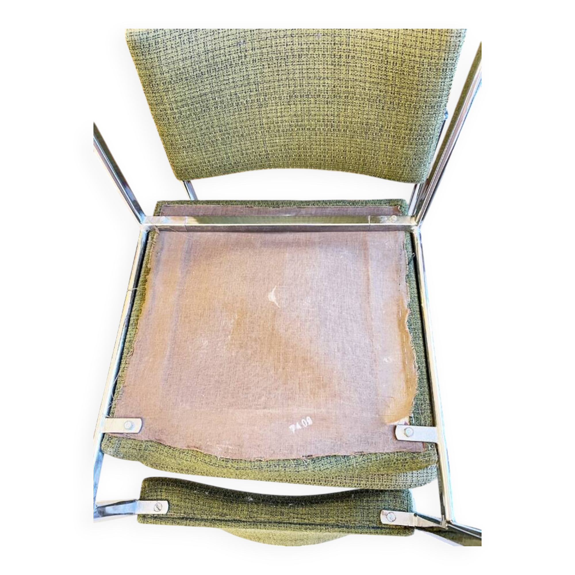 4 Kvadrat khaki and chrome chairs, 1970