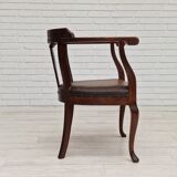 Scandinavian armchair, original condition, leather, oak wood, 1950s,