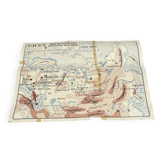 Ancienne carte géographique scolaire édition Rossignol