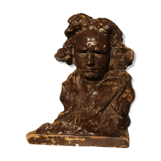 Beethoven's head in platter