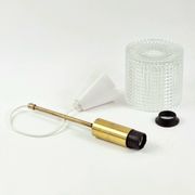 Mid-Century Scandinavian Crystal Glass & Brass Ceiling Light by Fagerlund