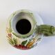 Vintage ceramic slip vase V Bassano pitcher decorated with porcelain flowers
