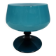 Vintage turquoise glass pedestal bowl Carlo Moretti Italy 1960s