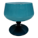 Vintage turquoise glass pedestal bowl Carlo Moretti Italy 1960s