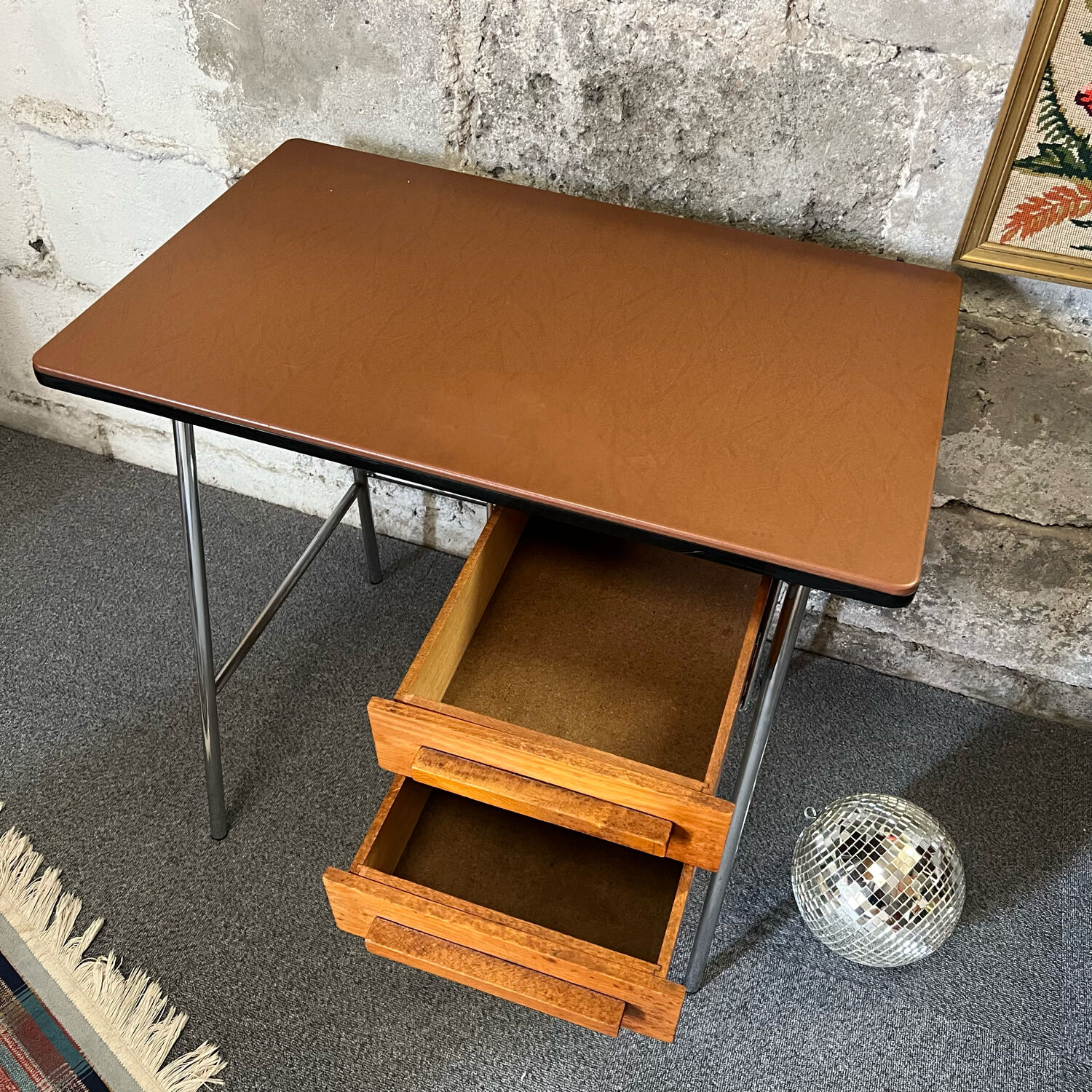 Bureau vintage métal et bois