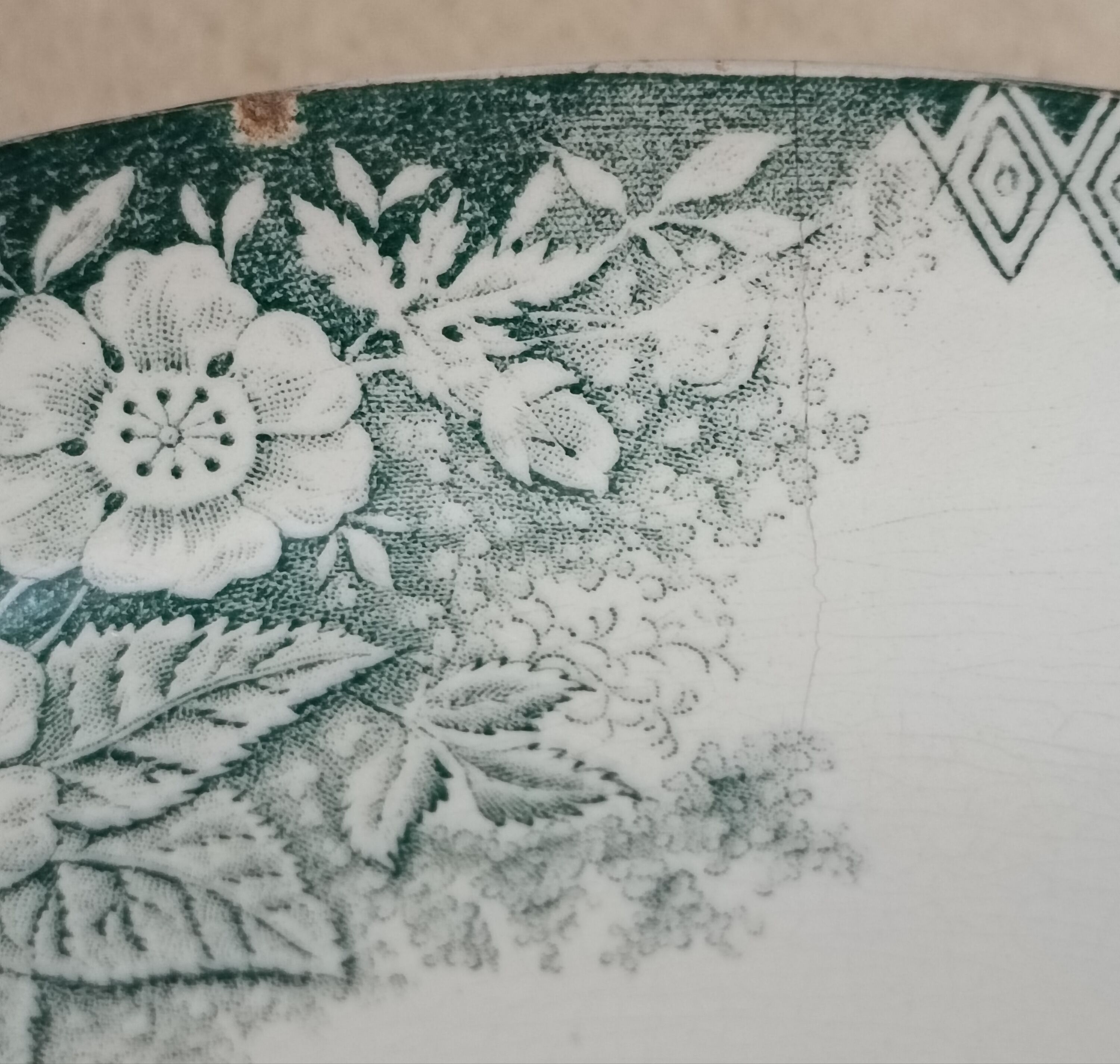 Old bowl in iron earth Saint Amand