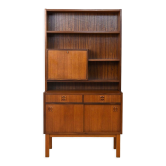Scandinavian bookcase with bar compartment