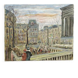 Vintage Mid-Century Caroline Bennett Paris Cityscape Scene Oil Painting
