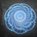 1930s opalescent glass art deco cut. Signed J Landier