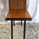 Modernist side table in solid wood and black lacquered metal 50s/60s