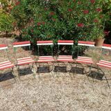 6 folding metal bistro chairs from the 1930s