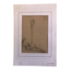 Drawing 1850 pencil croix de st fiacre in auray morbihan brittany 56, signed fm ferdinand moutier