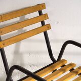 Anciennes chaises de jardin en fer jaune (c.1920). Ensemble de 4 pièces #39