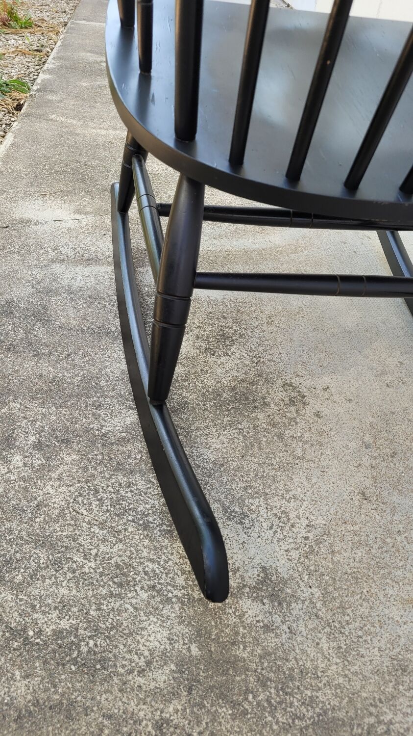 Vintage black rocking chair 1950