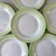 set of 6 pastel gradient light green dessert plates 40s-50s