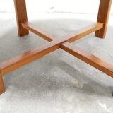 Vintage extendable round wooden dining table