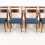 Ash & walnut dining chairs from Jitona Sobeslav, 1950