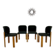 4 wooden and fabric chairs designed by Bruno Rey for Dietiker, vintage 70s